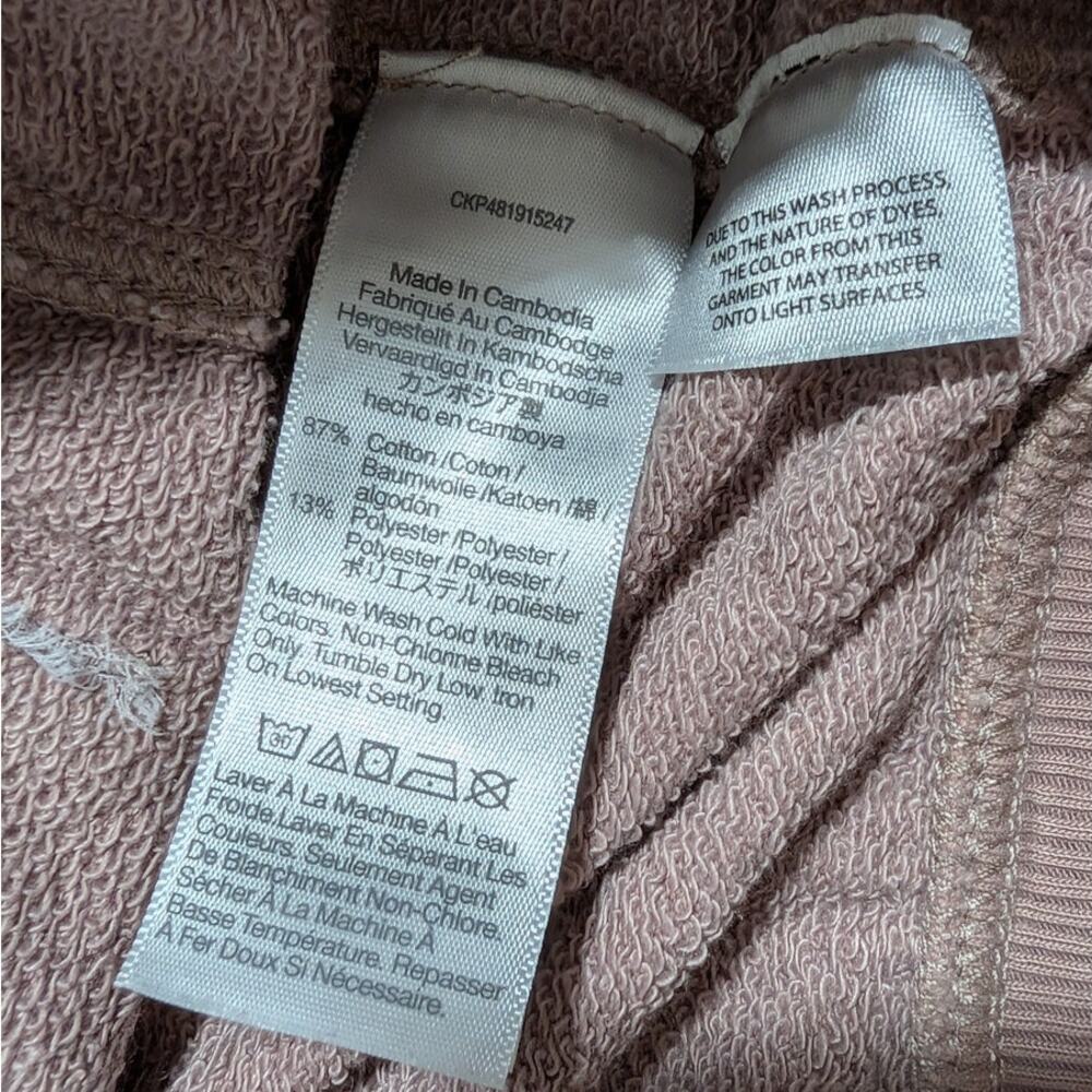 Madewell Women's Size S Muted Mauve Pink Cotton Blend French Terry Hoodie - Picture 5 of 5